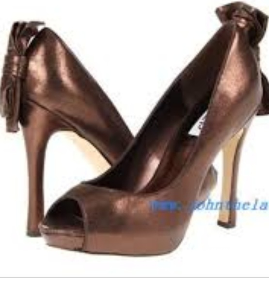 bronze open toe heels